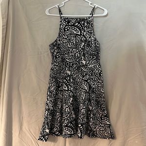Intricate black and white dress